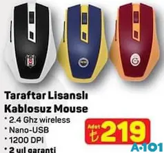 TARAFTAR LİSANSLI KABLOSUZ MOUSE fiyat ve kampanya bilgisi